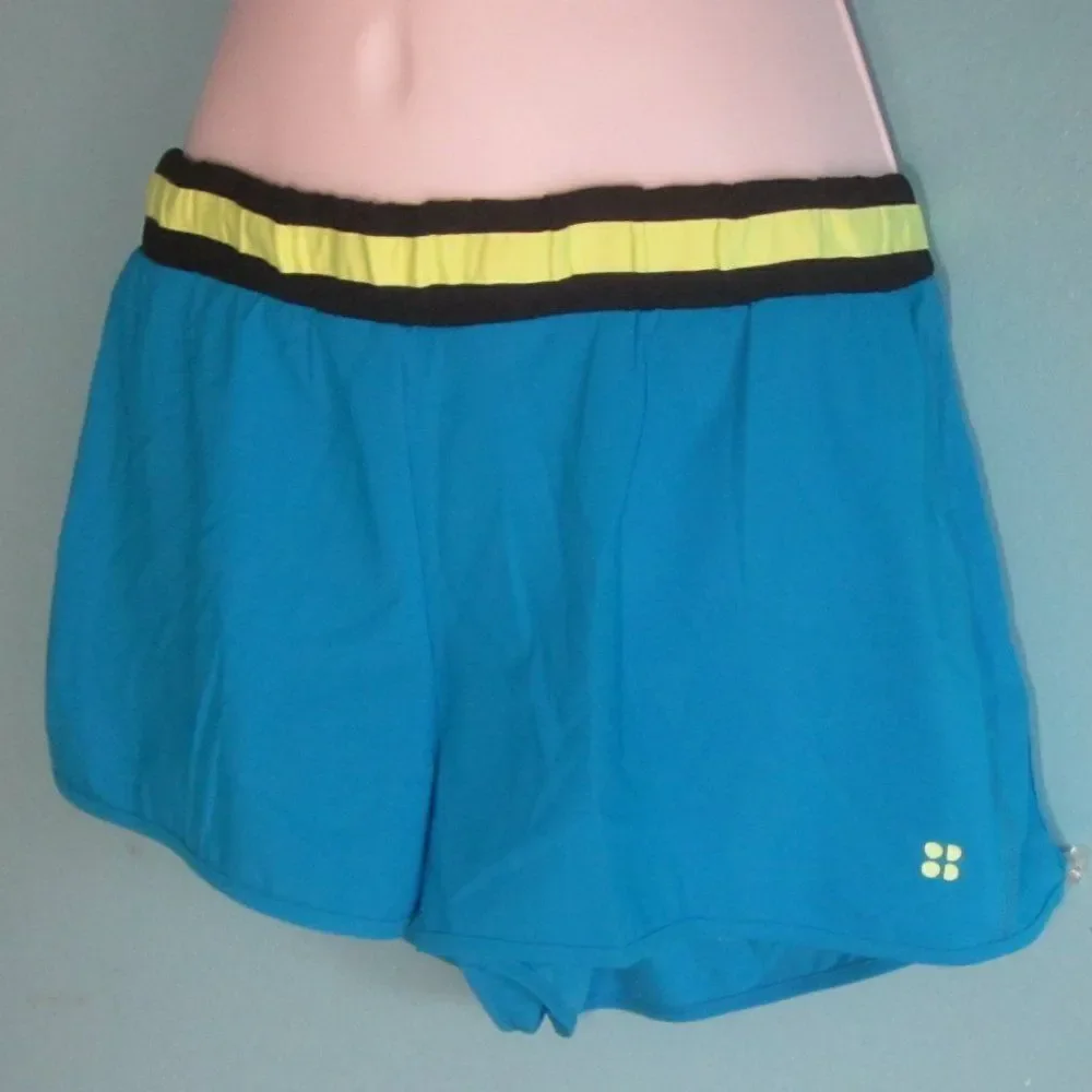 Sweaty Betty Turquoise Blue Lower Rise Womens Running Athletic Shorts Size XL